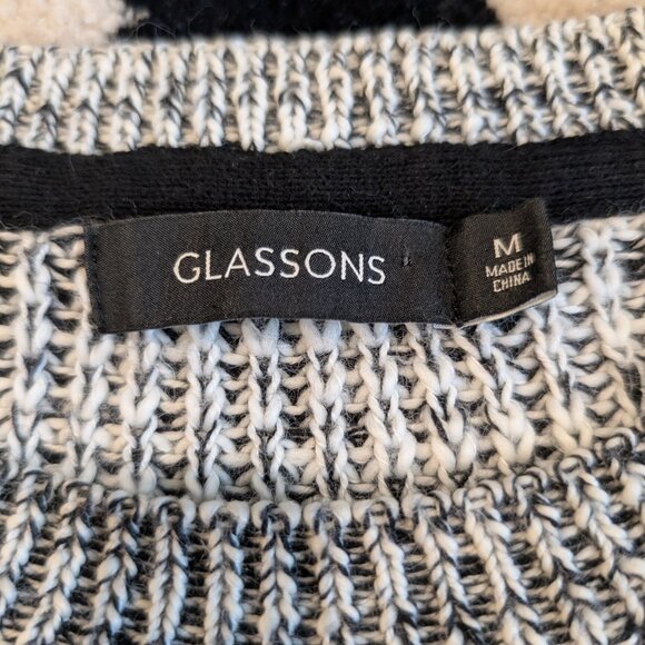 Glassons Black and White Sweater size M with side zipper - Picture 3 of 4
